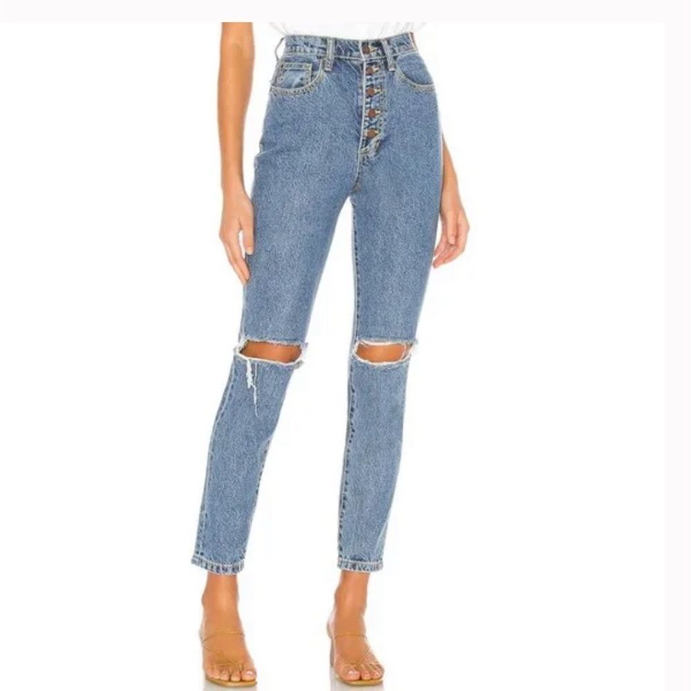 WeWoreWhat The Danielle High Rise Straight in Spring St Hole